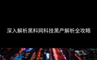 深入解析黑料网科技黑产解析全攻略