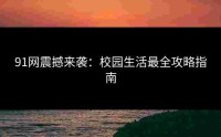 91网震撼来袭：校园生活最全攻略指南