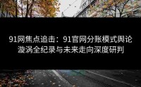 91网焦点追击：91官网分账模式舆论漩涡全纪录与未来走向深度研判