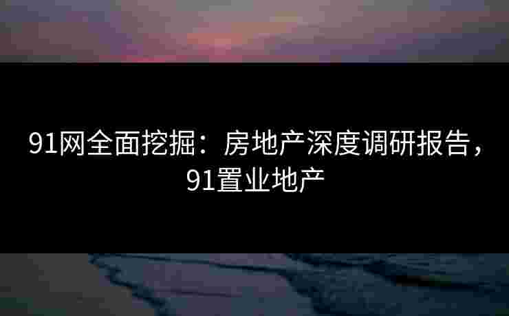 91网全面挖掘:房地产深度调研报告,91置业地产 91网全面挖掘:房地产深度调研报告,91置业地产