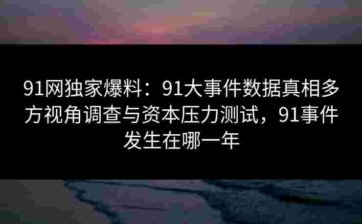 91网独家爆料：91大事件数据真相多方视角调查与资本压力测试，91事件发生在哪一年