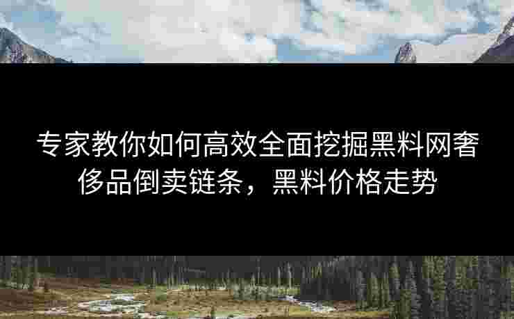 专家教你如何高效全面挖掘黑料网奢侈品倒卖链条，黑料价格走势
