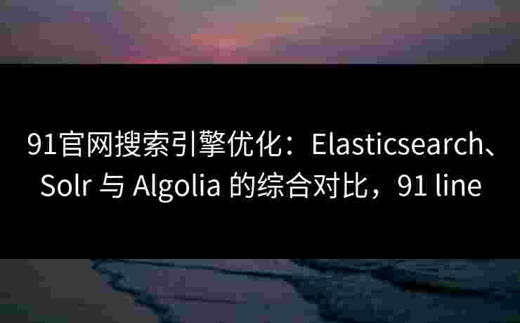 91官网搜索引擎优化:Elasticsearch、Solr 与 Algolia 的综合对比,91 line 91官网搜索引擎优化:Elasticsearch、Solr 与 Algolia 的综合对比,91 line