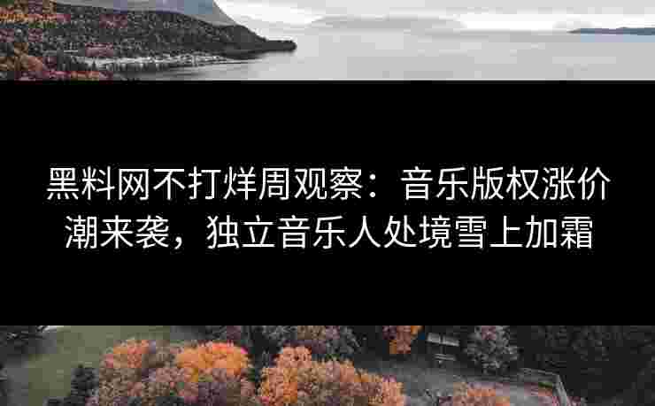 黑料网不打烊周观察:音乐版权涨价潮来袭,独立音乐人处境雪上加霜 黑料网不打烊周观察:音乐版权涨价潮来袭,独立音乐人处境雪上加霜