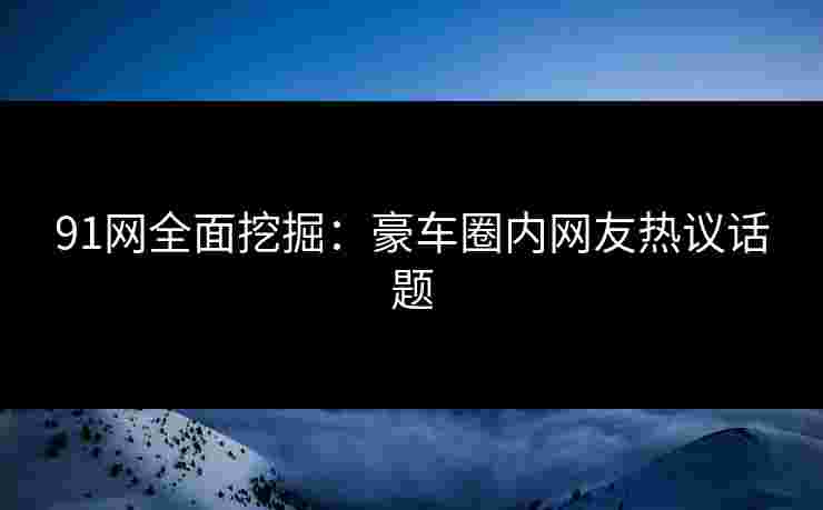 91网全面挖掘：豪车圈内网友热议话题