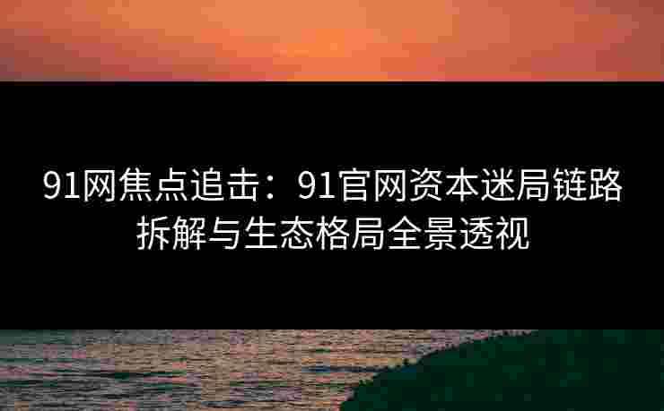 91网焦点追击：91官网资本迷局链路拆解与生态格局全景透视