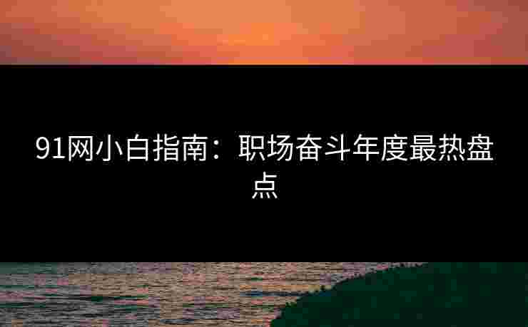 91网小白指南：职场奋斗年度最热盘点