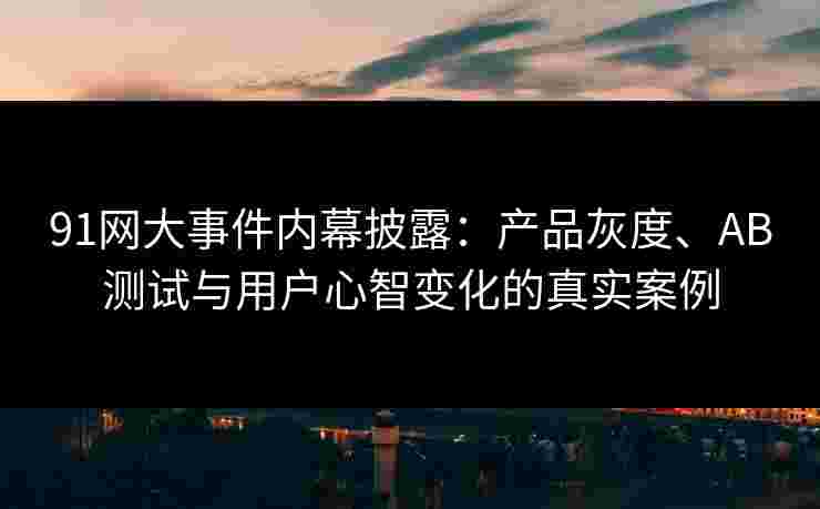 91网大事件内幕披露：产品灰度、AB测试与用户心智变化的真实案例