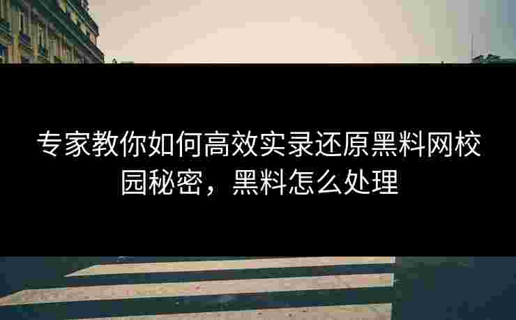专家教你如何高效实录还原黑料网校园秘密，黑料怎么处理